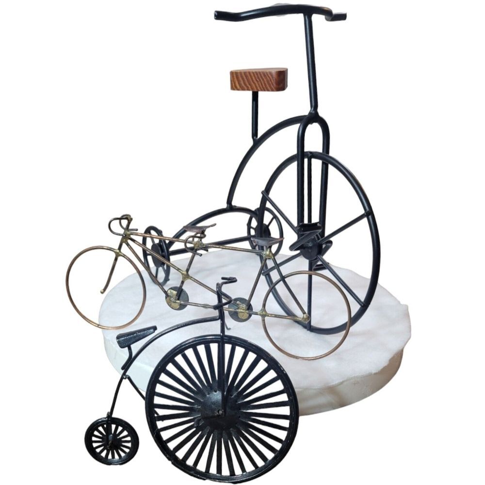 3 Metal Big Wheel Tricycle And Double Seated Bicycle Home Decor‎
